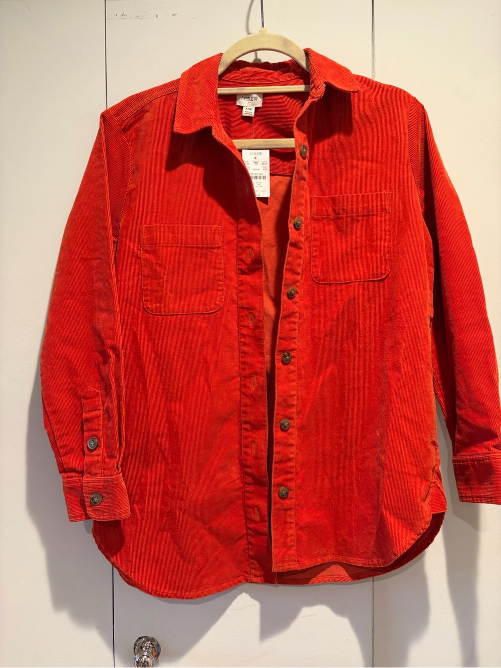 Jcrew Burnt Orange Corduroy Cotton Shirt Jacket NWT Women's Shacket XS P